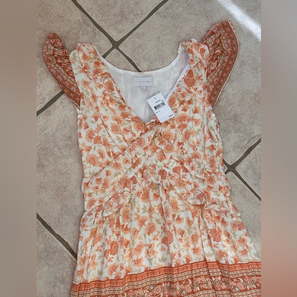 Anthropologie A Collective Story Piper Peach & Cream Floral Maxi Dress NWT $168 - Picture 4 of 7